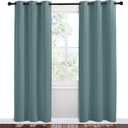 NICETOWN Modern Blackout Curtains Noise Reducing, Greyish Blue, 2 Panels, W42 x L78 -Inch, Thermal Insulated and Privacy Room Darkening Drape Panels for Boy's Guest Room Door Small Short Window