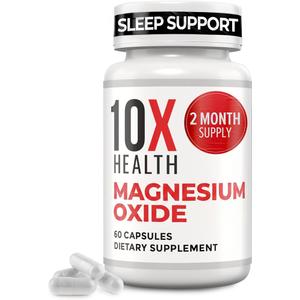 10x Health Magnesium 60ct Capsules Dietary Supplement. Bbd 07/2027