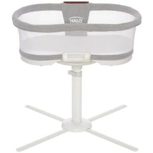 HALO BassiNest Luxe Swivel Sleeper - Over-Bed Baby Bassinet with 360° Rotation, Vibrations, White Noise, and Safe Close-Sleeping Design, Dove Grey Tweed