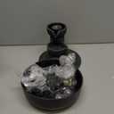 GOSSI Tabletop Fountain Indoor Fountain 2-Tiered Water Meditation Decorative Waterfall w/LED/Cobblestone/Glass Rolling Ball Soothing Sounds for Office and Home