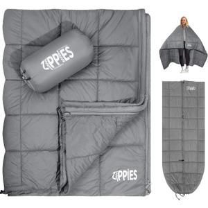 3M Thinsulate Insulation Puffy Camping Blanket for Cold Weather, Queen Size Warm Camping Quilt with Zipper, Waterproof Outdoor Sleeping Bag for Hammock, Cozy & Versatile Gift for Men and Women (Gray)