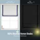 Everyday Celebration Roman Shades - 100% Blackout, Cordless Pull Down Window Shades for Indoor Windows, Navy, 29" W x 64" H