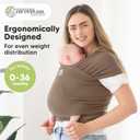 KeaBabies Baby Wrap Carrier - All in 1 Original Baby Carrier Newborn to Toddler Sling, Easy to Wear, Hands Free Bonding, Lightweight, Breathable Infant Wraps (Saddle Brown)