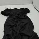 Women's Black Puff Sleeve Dress , Size M – Elegant Ruched Waist Design