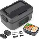 Rechargeable Adult Wireless Heated Lunch Box, 21000mAh Battery-Powered,Automatic Temperature Control Insulated Container,1.2L Leak-Proof Stainless Steel Container Ideal for Office/Truck/Outdoor Use