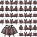 40PCS Cow Horse Sheep Grazing Copper Bells Small Brass Bells Cattle Goat Farm Loud Bronze Bell Long Distance Horse Sheep Iron Bells for Christmas Decoration (Red Bronze)
