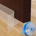 T-Shaped Silicone Door Weather Stripping for Side, 1.37 in x 40 Ft Door Draft Stopper Shower Seal Strip for Door Frame & Windows and Shower Sweep Gaps(Clear)