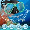 Snorkeling Gear for Adults, 4 in 1 Adult Snorkel Set with Panoramic View Snorkel Mask, Dry Top Snorkel, Adjustable Short Fins and Travel Bag, Snorkel Set with Fins for Snorkeling Diving