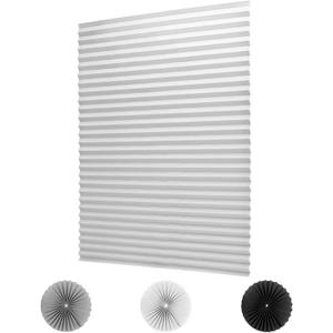 LUCKUP 6 Pack Cordless Light Filtering Pleated Fabric Shade,Easy to Cut and Install, with 12 Clips (48"x72" - 6 Pack, White)