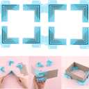 Briartw 8pcs Corner Guides for Chipboard Boxes,L-Shape Cardboard Box Corner Assembly Clamps for Box Making,Cartonnage Corner Holding Tool Work with 3 mm, 2 mm, 1.5 mm, and 1 mm Wide Chipboard,Blue