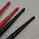 Nylon Drumsticks 2 pairs with ANTI-SLIP Handles for Drum,Exercise Plastic Drum Sticks,Attractive,Light and Durable Sticks for Drums,Musical Instrument Percussion Accessories (Black and Red)