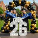 Graduation Decorations Class of 2026 3FT: Marquee Light up Numbers 26 Large Party Decor Graduate Ornaments Balloon Number Sign Kindergarten Preschool Senior High School College Pre-cut Foam Board