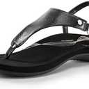 DREAM PAIRS Women's Flat Sandals Arch Support Orthopedic Comfortable Soft Cushion Summer T-Strap Walking Thong Sandals 9