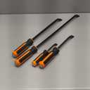 REXBETI Pry Bar Set, 8", 12", 18" and 24" Heavy Duty Pry Bar 4-Piece Mechanic Hand Tools, Thicker Strike Cap Handle, Black Orange