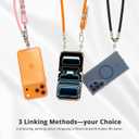 LAUDTEC Breakaway Cell Phone Lanyard Crossbody with key Utility Ring & 2Tabs,Adjustable Anti-Theft for iphone Strap,Premium Metal 360Carabiner,Universal Phone Neck &Wrist Lanyard for Travel,Black