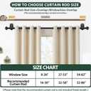 KAMANINA Curtain Rods No Drilling for Windows 16 to 30 Inches, 5/8 Inch Adjustable Small Curtain Rod with 3M Adhesive Brackets without Drilling, Black