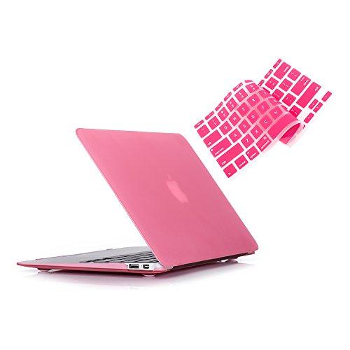 RUBAN Case Compatible with MacBook Air 11 Inch Release (A1370/A1465) - Slim Snap On Hard Shell Protective Cover and Keyboard Cover for MacBook Air 11, Pink