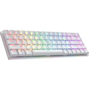 Ranked G65 Guardian 65% | Full Aluminum Frame | Ultra Slim Hot Swappable Mechanical Gaming Keyboard | 68 Keys Multi Color RGB LED Backlit for PC/Mac Gamer (White, Gateron Low Profile Brown)