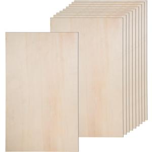 12 Pack Basswood Sheets for Crafts-12 x 20 x 1/8 Inch- 3mm Thick Plywood Sheets with Smooth Surfaces-Unfinished Rectangular Wood Boards for Laser Cutting, Wood Burning, Architectural Models, Staining