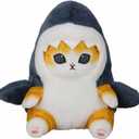 Shark Cat Plush Toy, Cute Fried Shrimp Shark Stuffed Animals Doll, Kawaii Shark Cat Plush Pillow Toy Birthday for Kids Boys Girls (Blue, 8inch)
