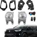 Left Driver and Right Passenger Sides Pair Fog Lights Replacement for Toyota Rav4 LE XLE 2023 2024 Fog Lights Driving Lamps TO2593129 TO2592129