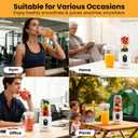 Portable Blender, Personal Blender for Shakes and Smoothies, Portable Juicer with 16 Blades, Small Mini Juicer with Extra Handle Lid for Travel, Sport, Office, Camping and Outgoing (16.9 oz)