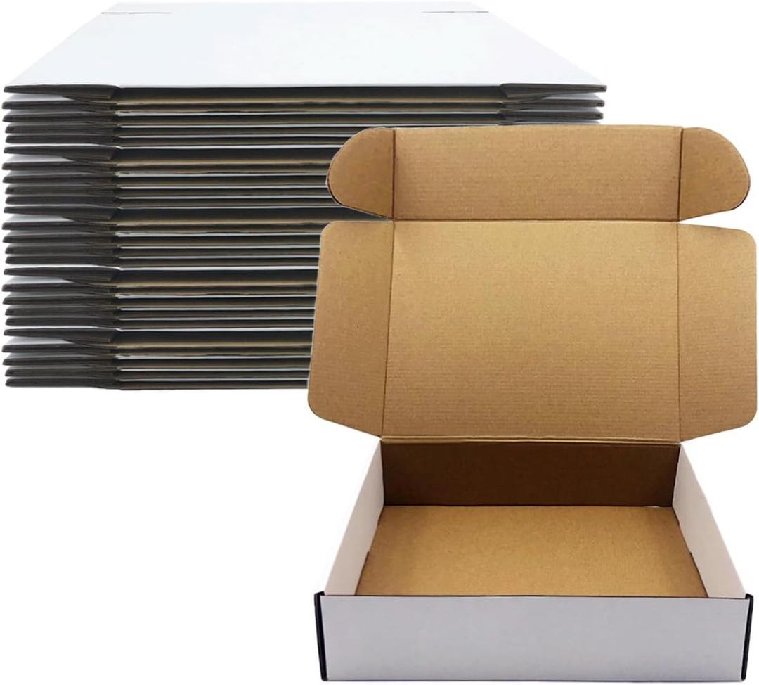 Shipping Boxes 11x9x3 inch Set of 25White Corrugated Cardboard Box for Mailing Literature Mailer Small Business Shipping Packing Gifts Craft Digest Size Book Giving Products (11x9 x3 Inches)
