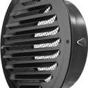 6 Inch Stainless Steel Air Vents Round Black Soffit Vent Cover Air Vent Flat Ducting Air Outlet with Built-in Fine Mesh for Kitchen, Bathroom, Garage, Office and Warehouse Ventilation