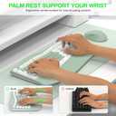 Wireless Keyboard and Mouse Combo,2.4G Full Size Wave Keys Ergonomic Keyboard with Wrist Rest for Natural Typing, 3 DPI Adjustable Ergonomic Mouse for Computer/Laptop/Windows/Mac (Avocado Green-A)