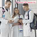 4 x Hope&Luck Halloween Badge Reel, Funny Fall Retractable Nurse Badge Holder with Alligator Clip Glitter Ghost Skull Badge Reels for Nurses Nursing Students Teacher Doctor Name Tag ID Card Decor