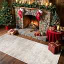 Washable 2x6 Hallway Runner Rug: Abstract Soft Entryway Doormat Water-Resistan Bathroom Kitchen Carpet with Non-Slip Backing Modern Living Room Bedroom Dining Room Decorative Carpet2x6,Beige/Cream