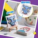Wonderjune 40 Pcs Christmas Foam Texture Painting Paper for Craft, Magical Foam Texture Paper Sheet with Water Brush Pen, Handicraft Blank Painting Sheet for 3D Craft DIY Art Supplies (Square)