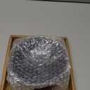 Wabi Sabi Footed Decorative Bowl, Multi-Purpose Small Ceramic Bowl, Vintage Rustic Boho Shelf Table Decor, Natural Black (6.1" DIA)