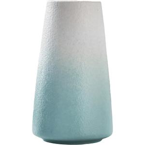 Ceramic Vases, Blue White vase for Home Decor, Minimalist Vase, Modern Home Decor, Dried Flower Vase, Shelf Decor Bathroom, Kitchen, Living Room Centerpieces. (White Cyan)