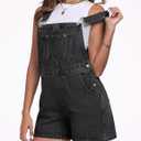 Skirt BL Denim Overall Shorts for Women Casual Adjustable Straps Bib Jean Short Overalls Shortalls with Pockets Summer (Gray, M)