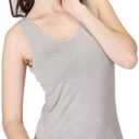 Ibeauti Womens Camisoles Tops with Built in Padded Bra Basic Breathable Tank Top (L)