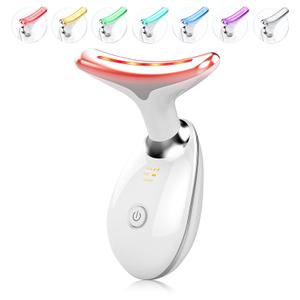 Masajeador facial multifuncional a base de luz, herramienta porttil de masajeador facial de 7 colores para el cuidado de la piel, blanco brillante