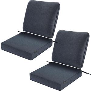 SUNROX 2 Pack Outdoor Chair Cushions Waterproof & FadeShield Patio Furniture Cushions, All-Weather Quick-Dry Deep Seat Cushions with DryMesh Drainage Replacement Cushions for Sofa Couch 24x24 Inch