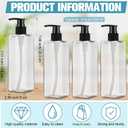 Didaey 8 Pcs Empty Shampoo Bottles with Pump 16 Oz Plastic Soap Dispenser Refillable Body Wash Bottles for Bathroom, Kitchen Sink, Hotel, Salon(Transparent, Black)