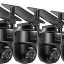 GALAYOU 2K Security Cameras Wireless Outdoor-360 PTZ Cameras for Home Security with Solar Panel/Battery Powered, Night Vision, Two-Way Audio, PIR Sensor, Works with Alexa, R1 4P Black (2.4Ghz Only)