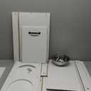 PawHut Raised Pet Feeding Storage Station with 2 Stainless Steel Bowls Base for Large Dogs and Other Large Pets, White