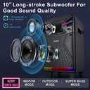 GTSK10-1 Karaoke Machine, Portable Bluetooth Speaker with 2 Wireless Karaoke Microphones for Adults, Live Streaming & Voice Monitoring, Tablet Lyrics Display Holder, DJ Lights/TV for Party & Church (10 inch)