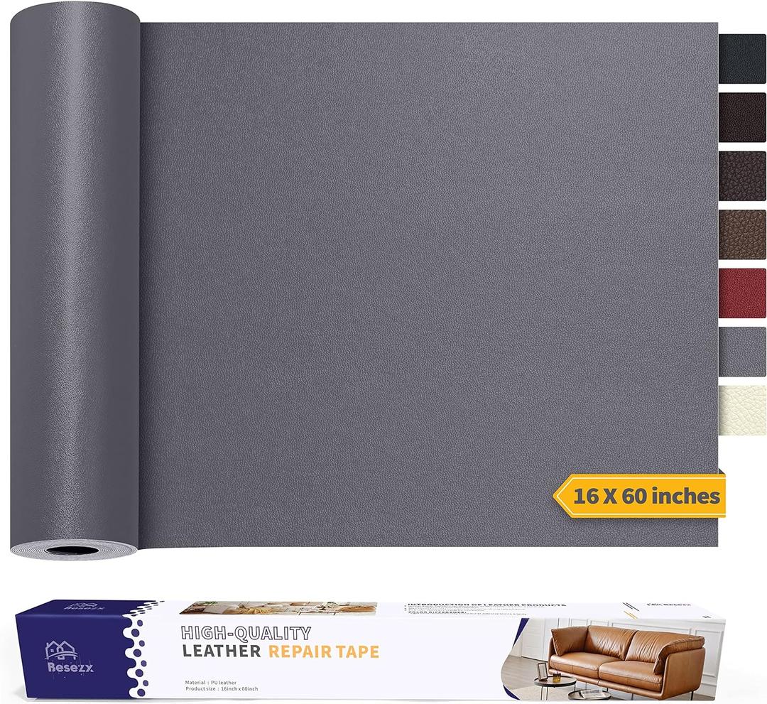 Leather Repair Patch Tape Kit, Self Adhesive Leather Repair for Furniture, Couch, Sofa, Car Seats,Office Chair,Vinyl Repair Kit.60inx16in