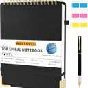 Top Spiral Notebook, A4 Hardcover Top Bound Steno Pads, 240 Pages 100gsm College Ruled Left Handed Notebook Journal for Work, School, Meeting Writing - Black, 8.5" x 11"