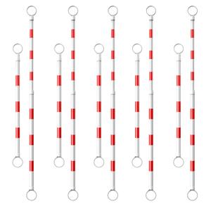 BATTIFE 10 Pack Retractable Traffic Cone Bar from 4 ft to 6.9 ft, Expandable Cone Bar for Traffic Road Parking use, White and Red, Cone Not Include