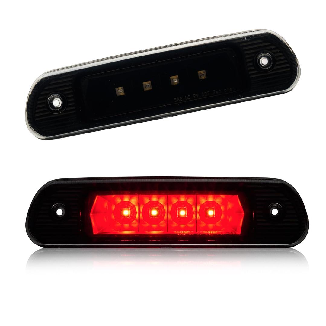 Third 3rd Brake Light LED for 1999-2004 Jeep Grand Cherokee, High Mount Rear Brake Lights Assembly for 99-04 Grand Cherokee, Waterproof Center Cab Lamp Stop Light (Black), 1 Piece