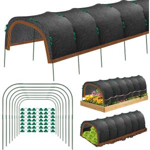 118"x79" Garden Shade Kit, 70% Garden Sun Shade Cloth with Hoops for Plants Heat Protection, Raised Garden Bed Shade Cover Plant Sun Shade for Outdoor Plants Vegetables