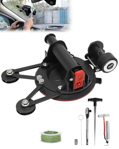 Krysolad Upgrade Auto Windshield Glass Removal Tool Kit, Dual-Cutting, Auto Glass Cut Out Tool with Locking Function, with Threader, Coil and Windshield Cutter for Cars and Trucks