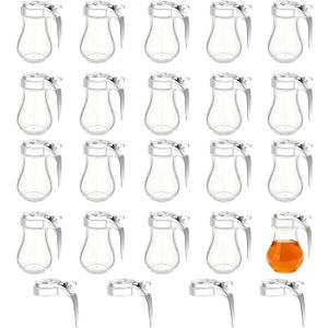 20 Pcs Syrup Dispensers with Retracting Spout 6 oz Syrup Glass Bottle, Coffee Container Jar Pot for Maple Chocolate Sugar