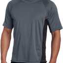 Kanu Surf Men's Swim Shirt with Short Sleeves  UPF 50+ Rash Guard Quick-Dry Fabric (2X, Charcoal/Black)
